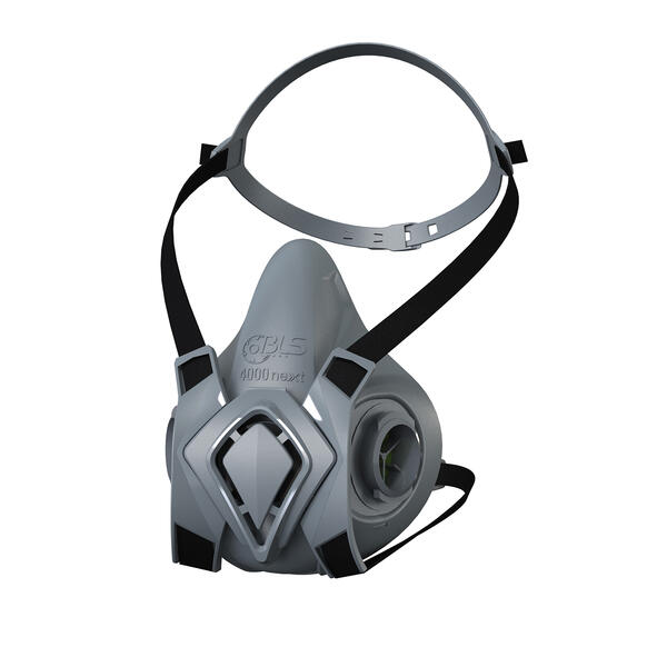 Masque respiratoire panoramique silicone double porte filtre galettes