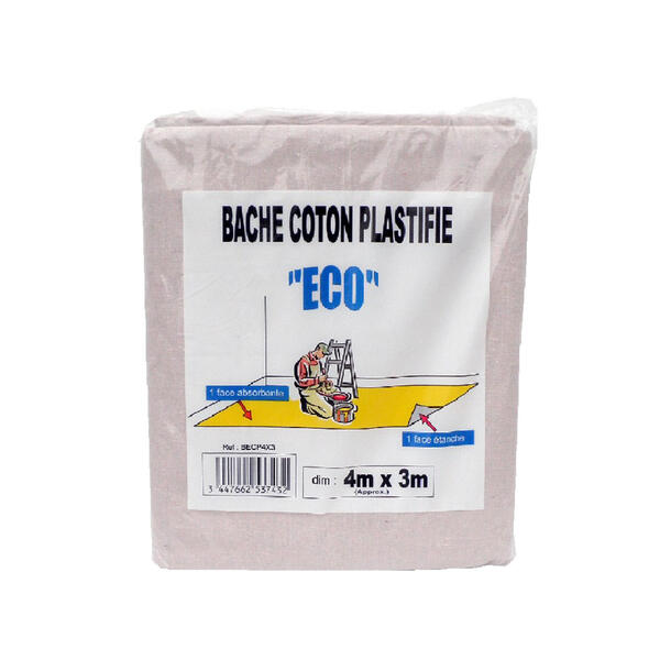 Bâche de protection coton doublure plastique Diall 3,67 x 2,74 m