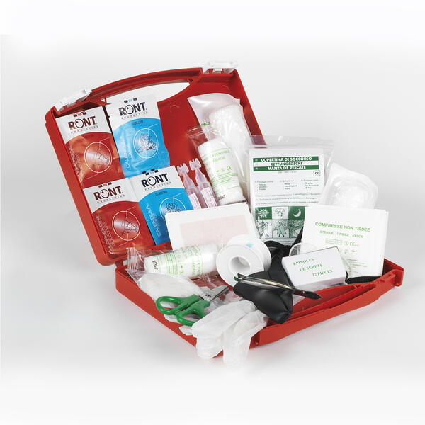 Trousse de secours spécial BTP ouverte