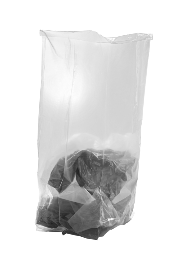 Sac poubelle  PEBD recyclé transparent ouvert