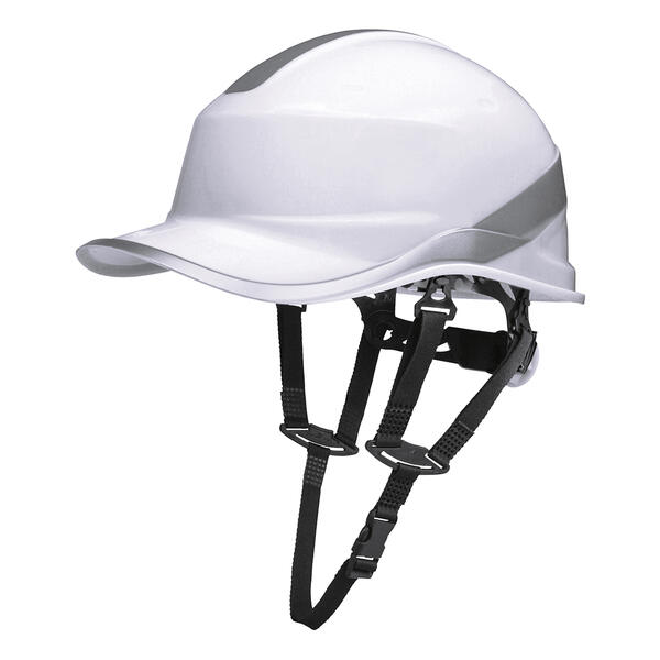 Baseball-type construction hard hat with badge holder